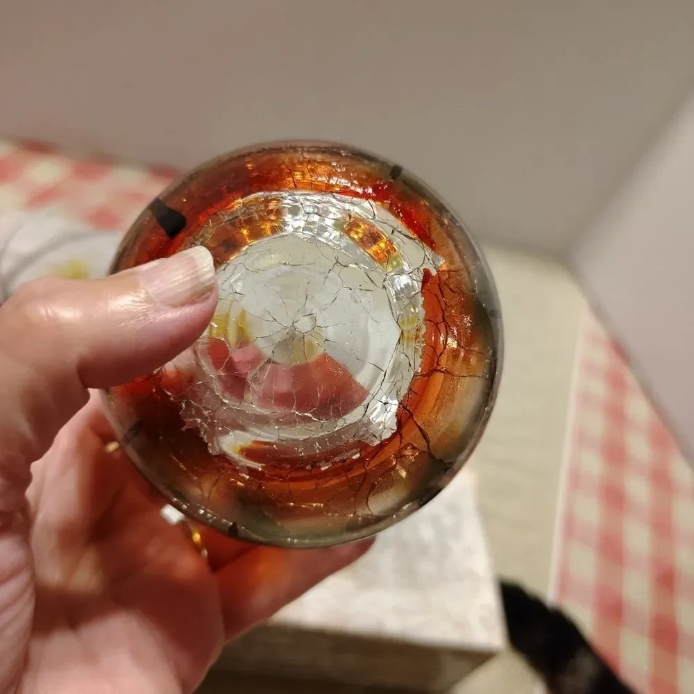 Autumn Leaf Glass Dish and Candle Holder Fall Trees